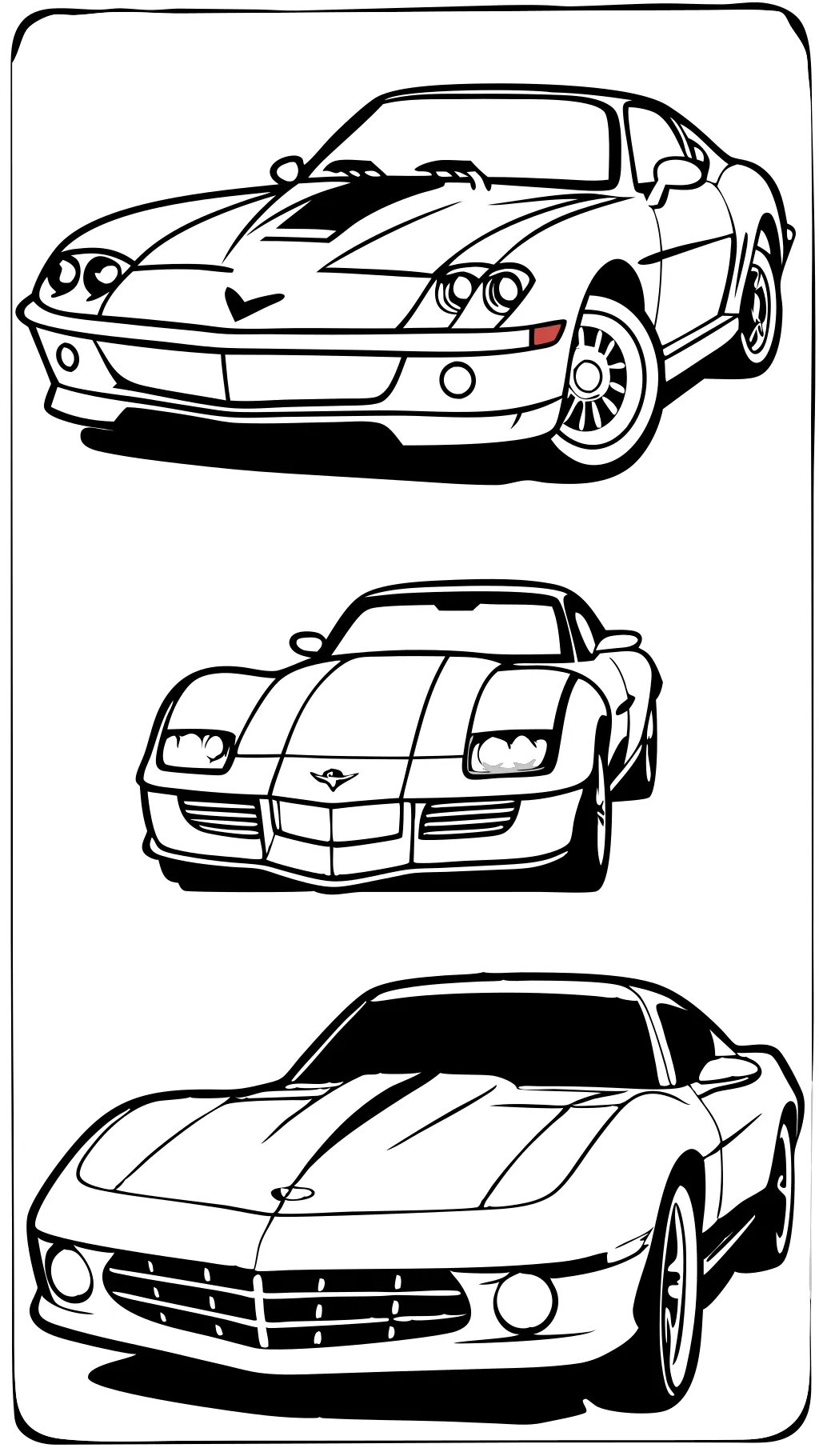 coloriages de la voiture Corvette